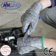 NMSAFETY calibre 13 guantes de trabajo de corte pu guantes de corte de palma sin guantes